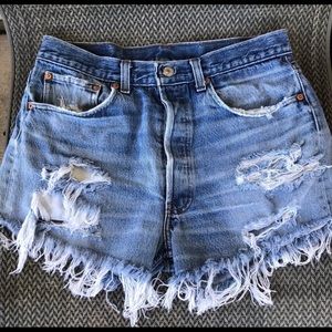 Vintage/Modern Levi Distressed Cut off Jean Shorts